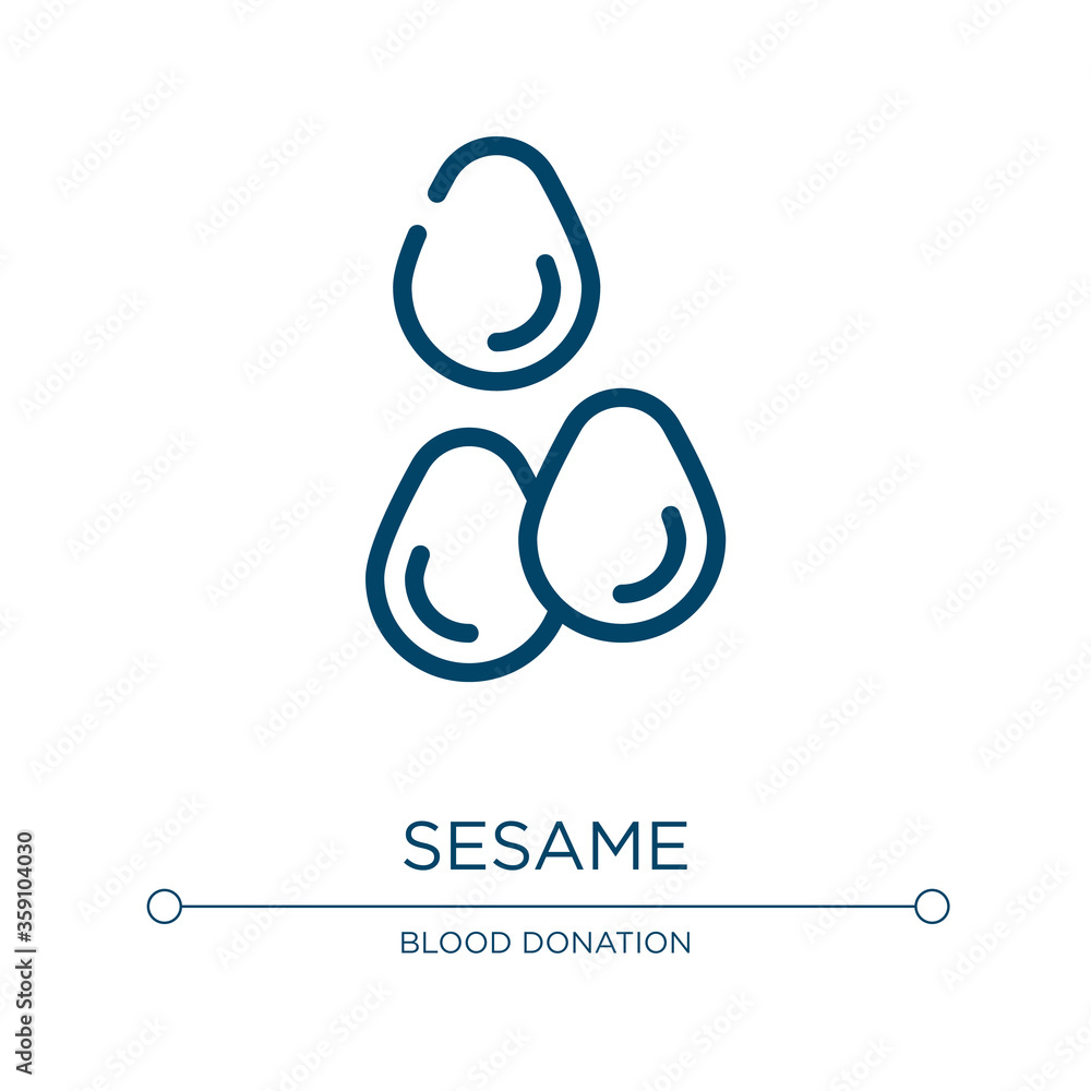 Poster sesame icon. linear vector illustration from allergies collection. outline sesame icon vector. thin 