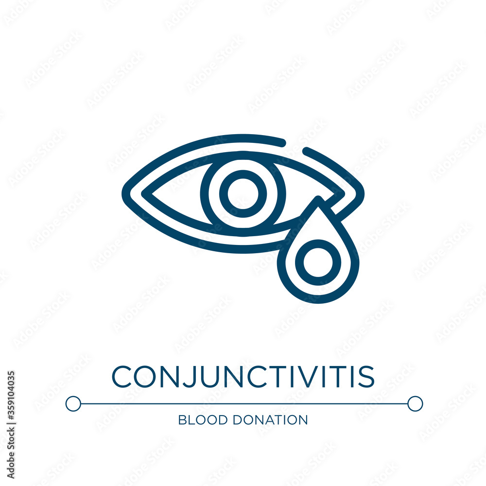 Poster conjunctivitis icon. linear vector illustration from allergies collection. outline conjunctivitis ic