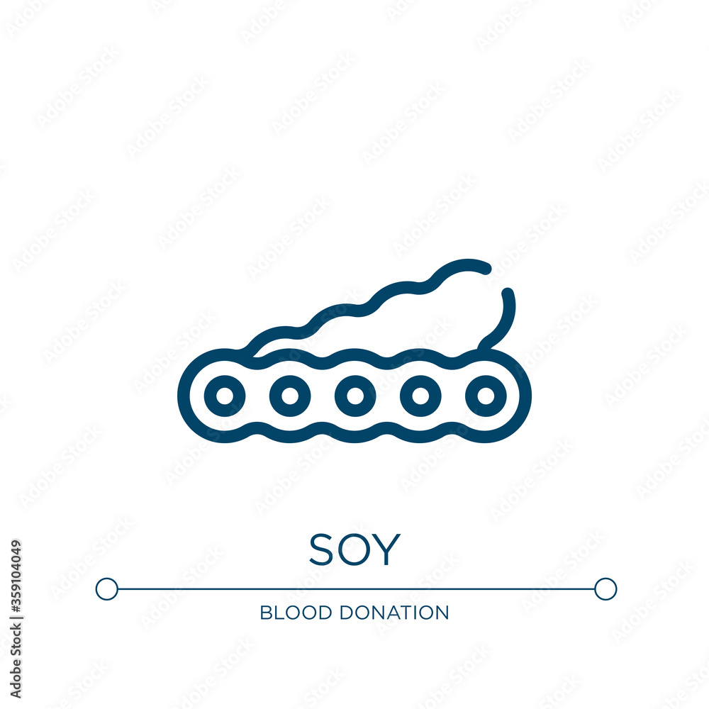 Poster soy icon. linear vector illustration from allergies collection. outline soy icon vector. thin line s