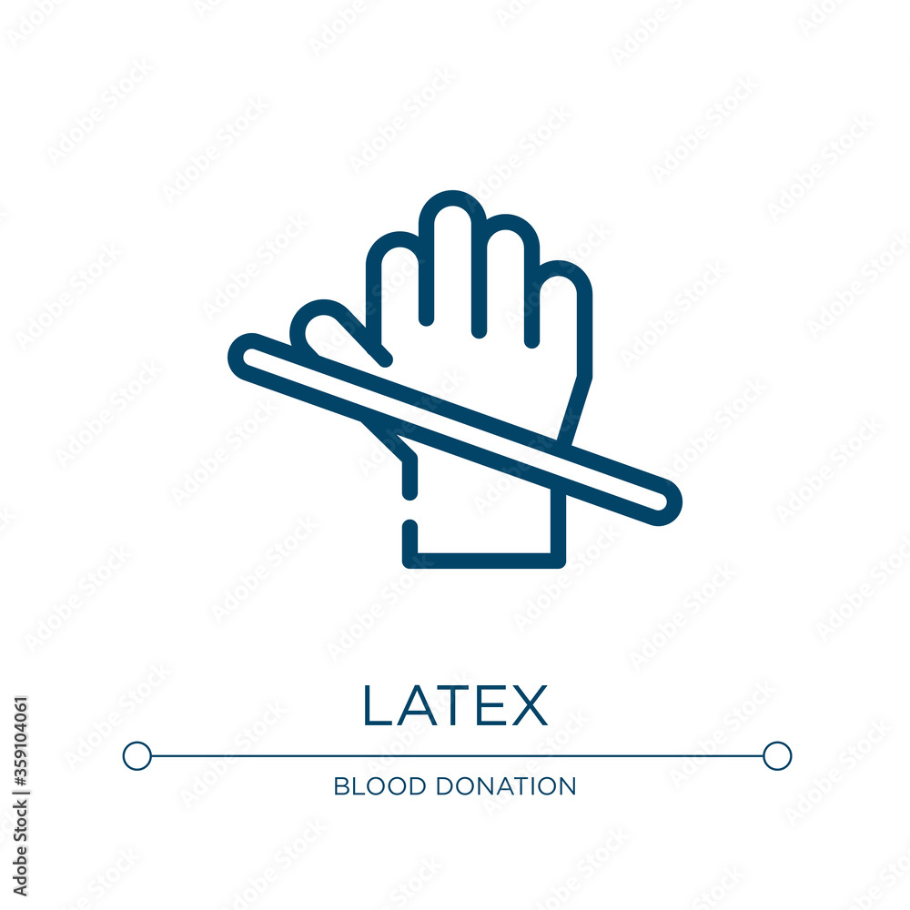 Poster Latex icon. Linear vector illustration from allergies collection. Outline latex icon vector. Thin line symbol for use on web and mobile apps, logo, print media.
