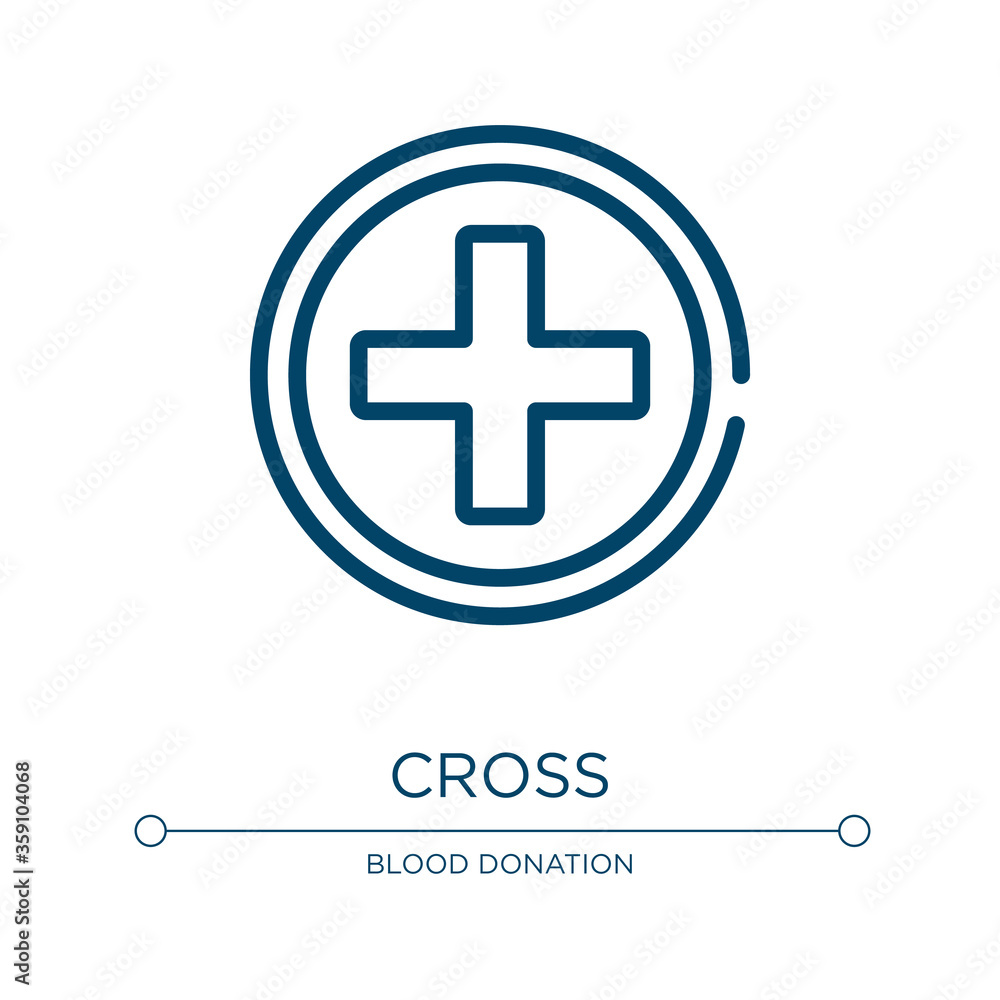 Poster red cross icon. linear vector illustration from hospital collection. outline red cross icon vector. 