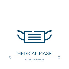 Medical mask icon. Linear vector illustration from allergies collection. Outline medical mask icon vector. Thin line symbol for use on web and mobile apps, logo, print media.