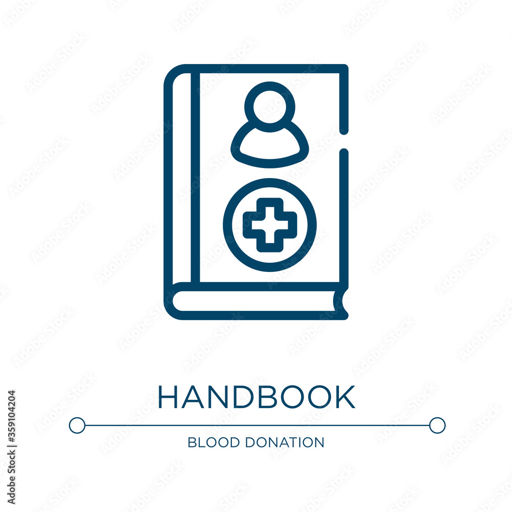 Poster handbook icon. linear vector illustration from medical services collection. outline handbook icon ve