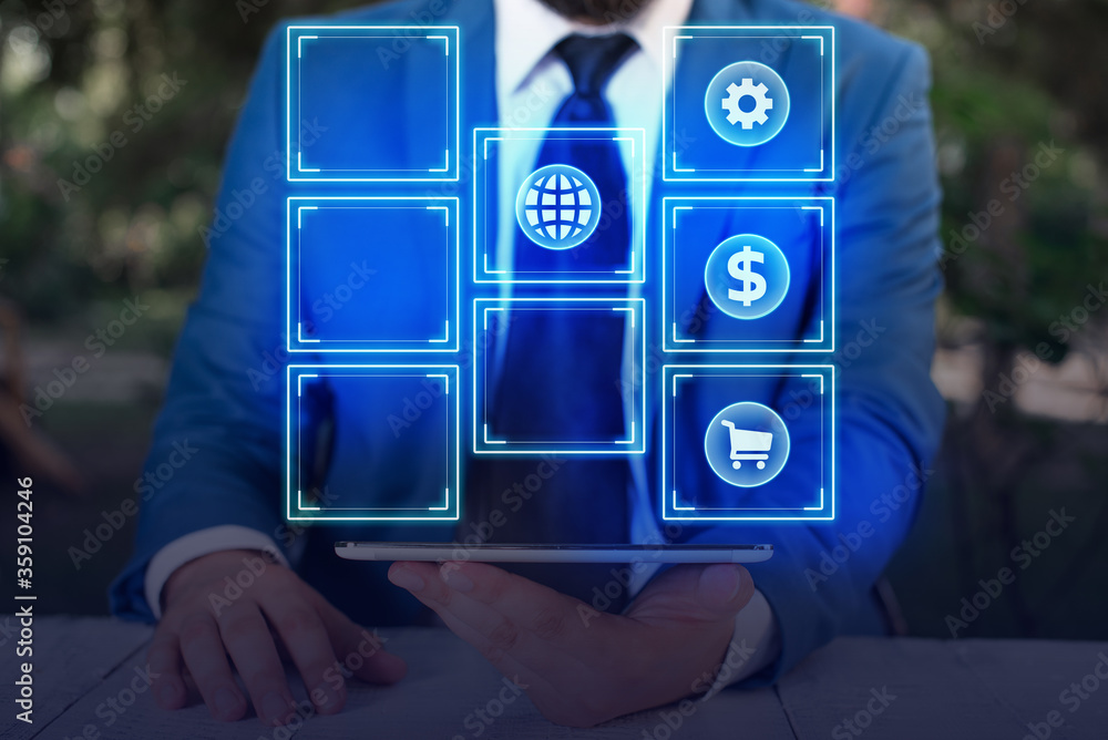 Poster information digital technology network connection infographic elements icon