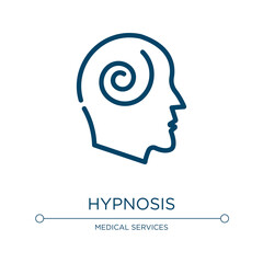 Hypnosis icon. Linear vector illustration from alternative medicine collection. Outline hypnosis icon vector. Thin line symbol for use on web and mobile apps, logo, print media.