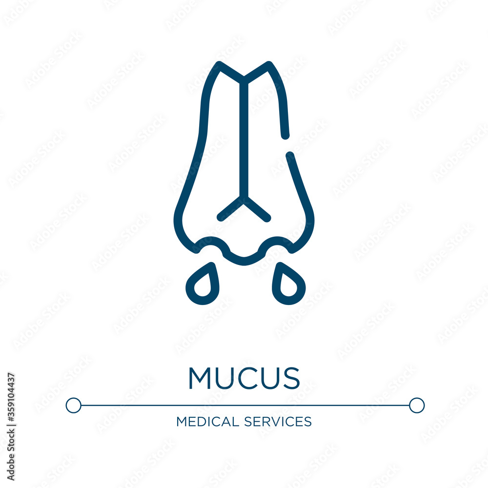 Poster mucus icon. linear vector illustration from allergies collection. outline mucus icon vector. thin li