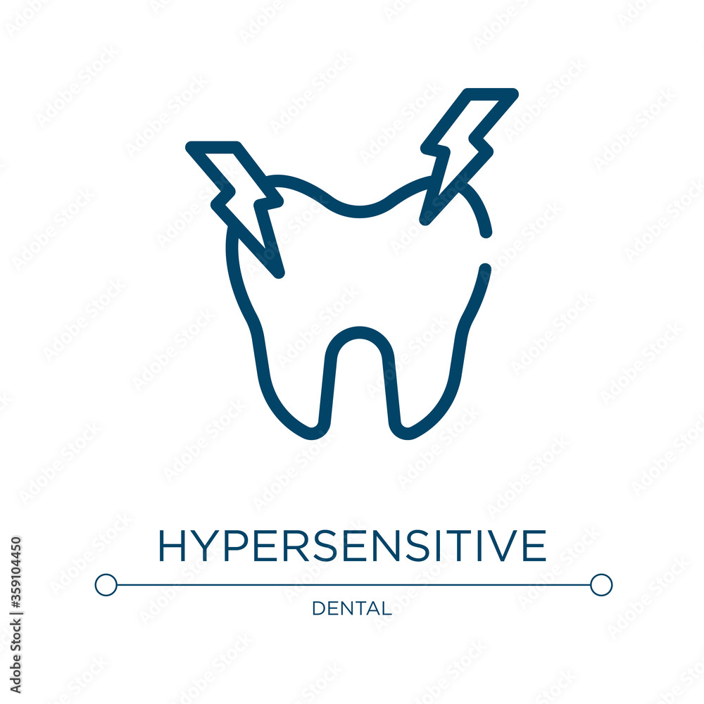 Poster hypersensitive icon. linear vector illustration from dental collection. outline hypersensitive icon 