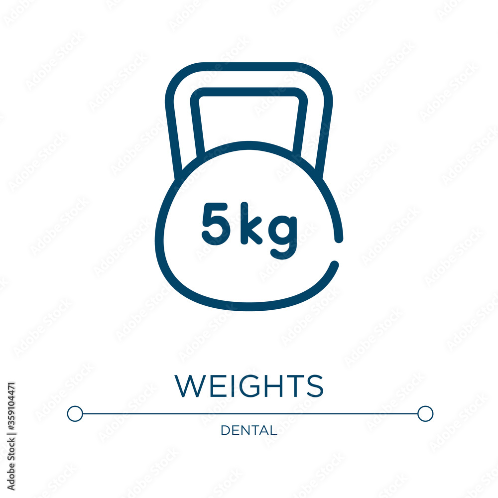 Poster weights icon. linear vector illustration from healthy collection. outline weights icon vector. thin 