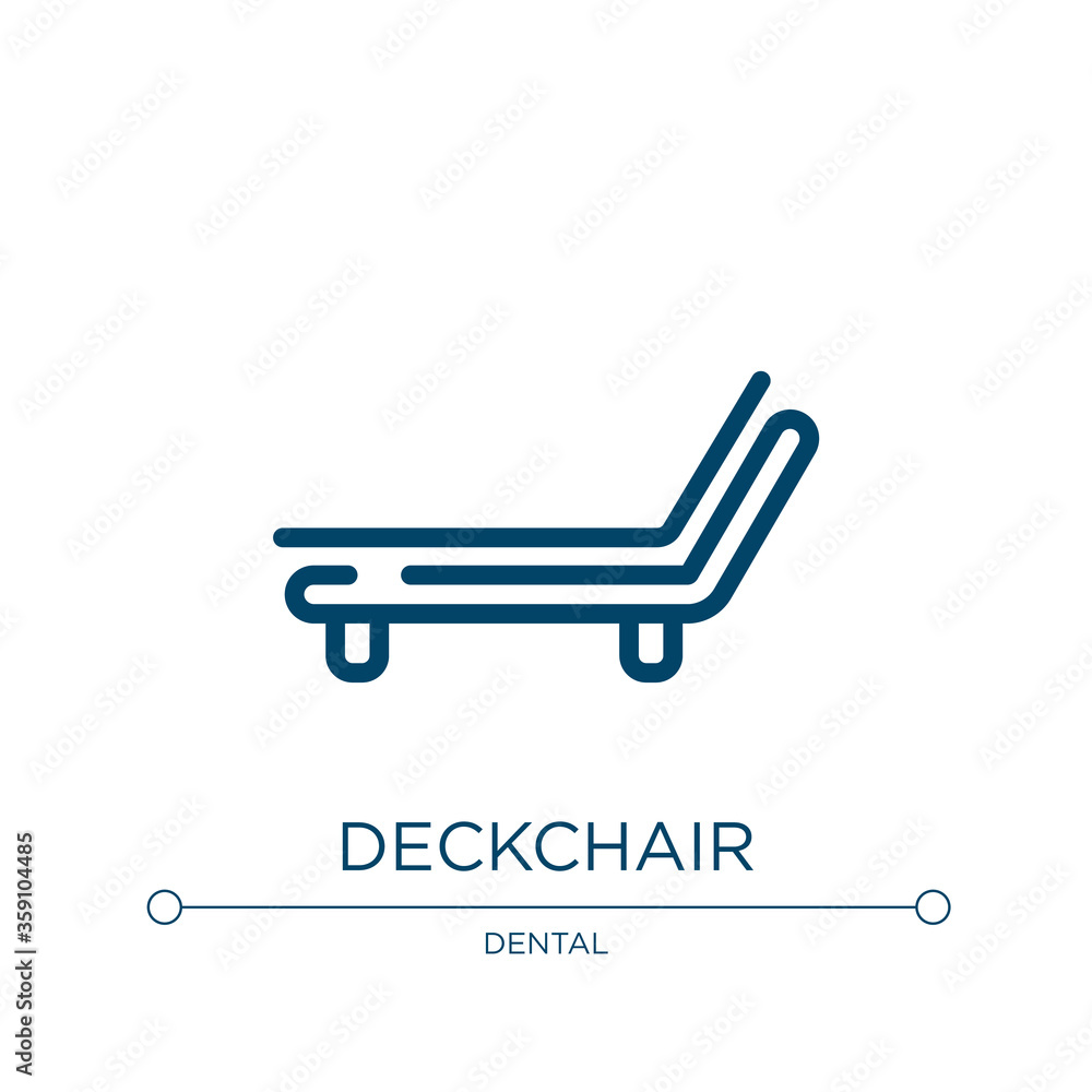 Poster deckchair icon. linear vector illustration from relaxing in a spa collection. outline deckchair icon