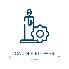 Candle flower icon. Linear vector illustration from relaxing in a spa collection. Outline candle flower icon vector. Thin line symbol for use on web and mobile apps, logo, print media.