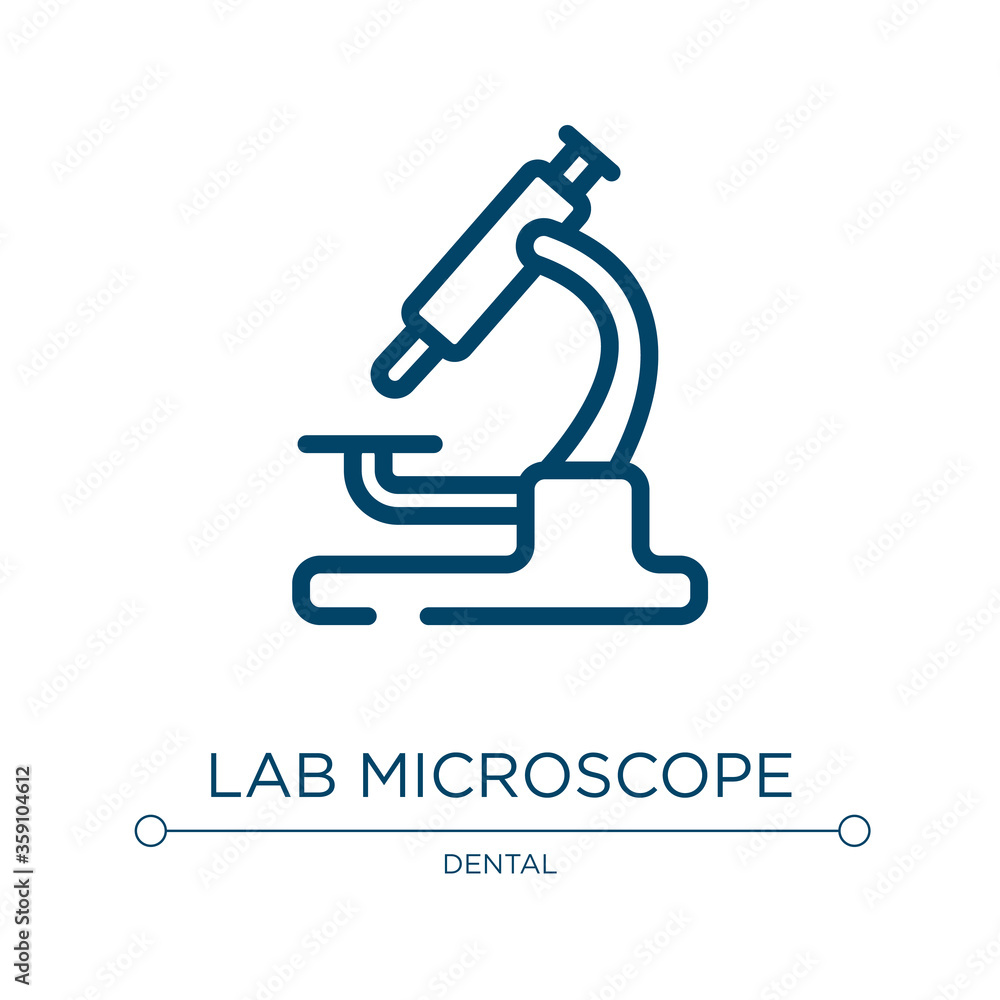 Poster lab microscope icon. linear vector illustration from health collection. outline lab microscope icon 