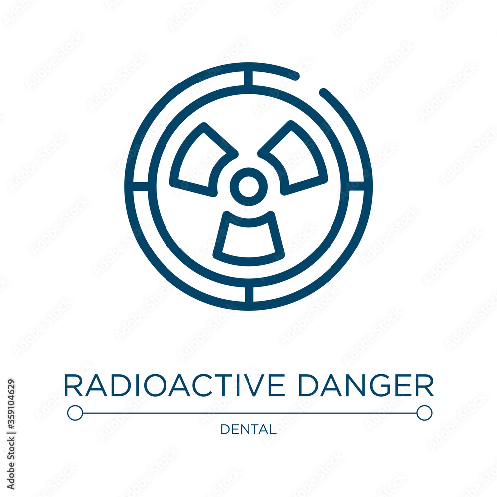 Poster radioactive danger icon. linear vector illustration from health collection. outline radioactive dang