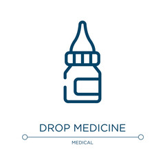 Drop medicine icon. Linear vector illustration from medicine collection. Outline drop medicine icon vector. Thin line symbol for use on web and mobile apps, logo, print media.