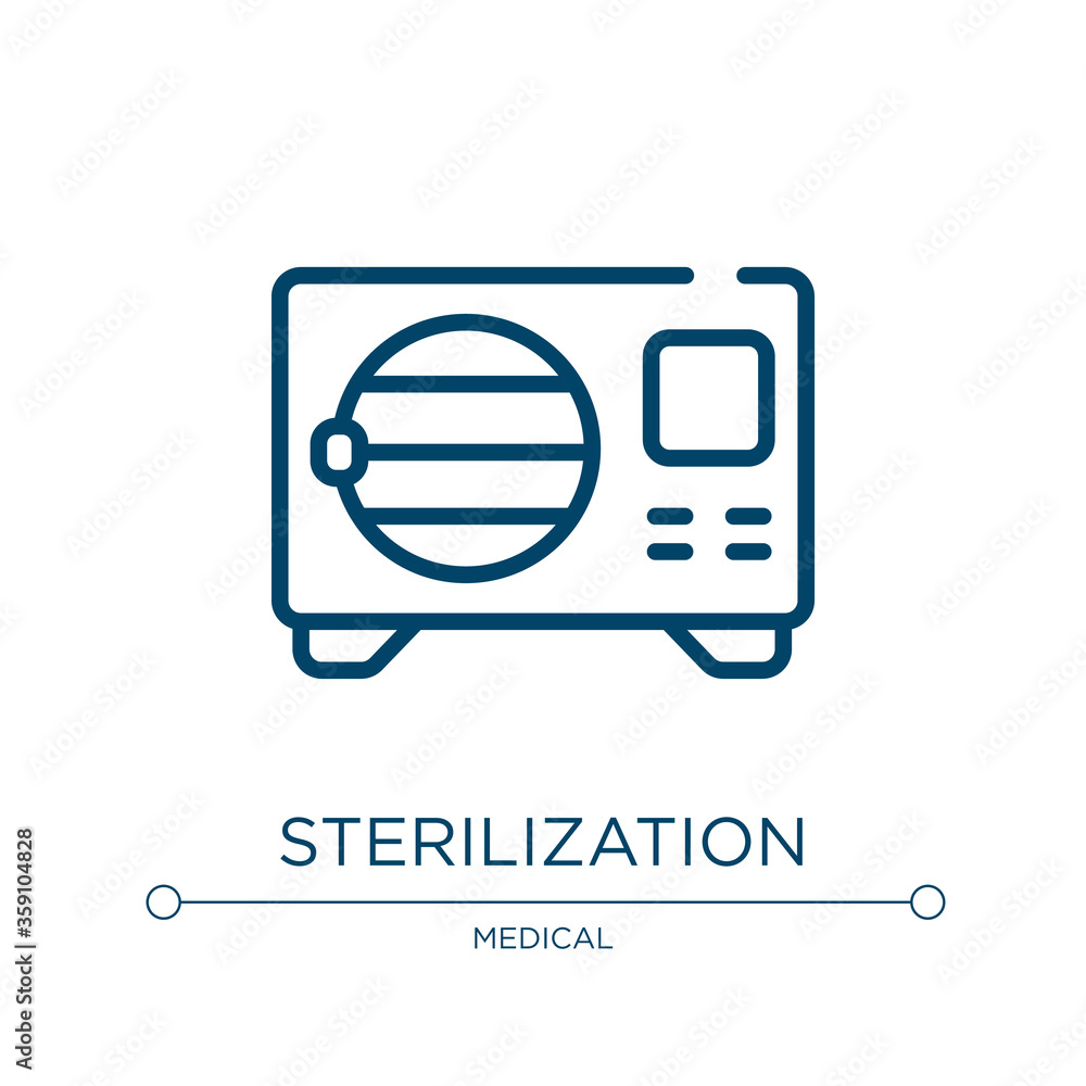 Aufkleber sterilization icon. linear vector illustration from medical instruments collection. outline steriliz