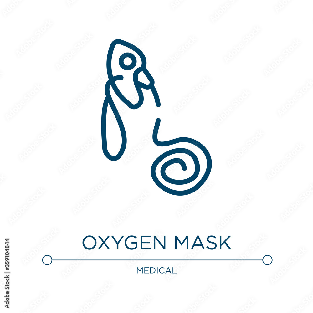Poster oxygen mask icon. linear vector illustration from medical instruments collection. outline oxygen mas