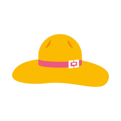 summer hat flat style icon vector design