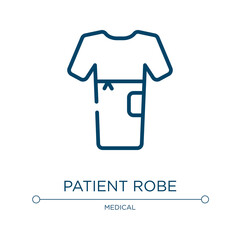 Patient robe icon. Linear vector illustration from hospital collection. Outline patient robe icon vector. Thin line symbol for use on web and mobile apps, logo, print media.