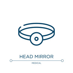 Head mirror icon. Linear vector illustration from medical instruments collection. Outline head mirror icon vector. Thin line symbol for use on web and mobile apps, logo, print media.