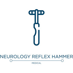 Neurology reflex hammer icon. Linear vector illustration from medical instruments collection. Outline neurology reflex hammer icon vector. Thin line symbol for use on web and mobile apps, logo, print