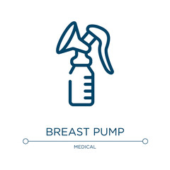 Breast pump icon. Linear vector illustration from baby collection. Outline breast pump icon vector. Thin line symbol for use on web and mobile apps, logo, print media.