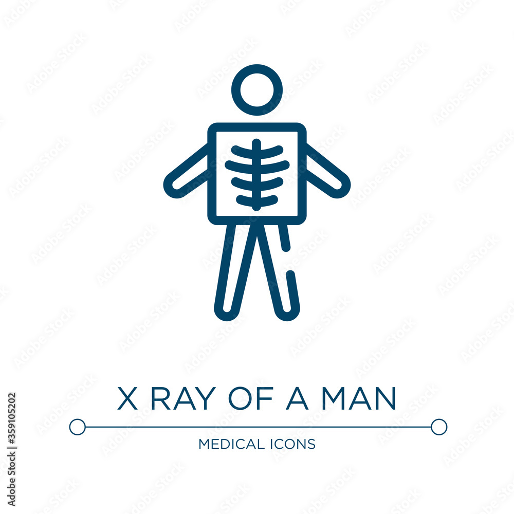 Poster x ray of a man icon. linear vector illustration from health set collection. outline x ray of a man i