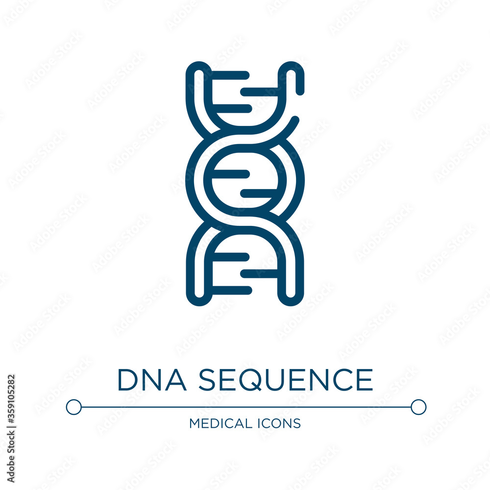 Poster dna sequence icon. linear vector illustration from in the hospital collection. outline dna sequence 