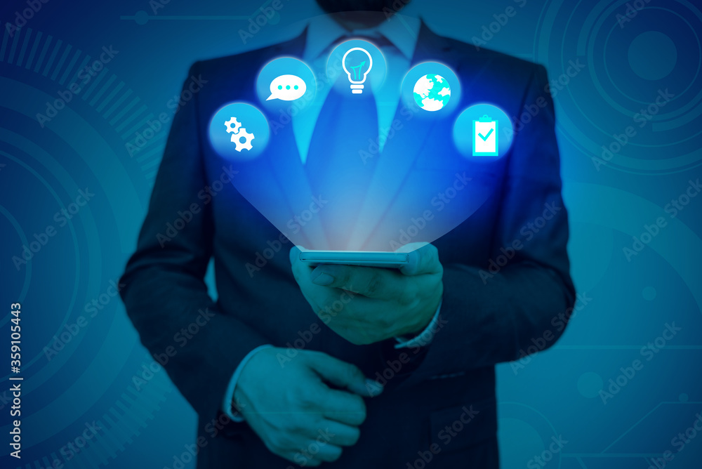 Poster information digital technology network connection infographic elements icon
