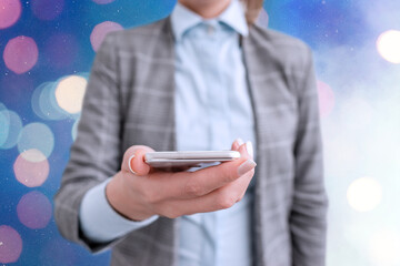 Touching Screen Digital Application Marking Important Details In Business.