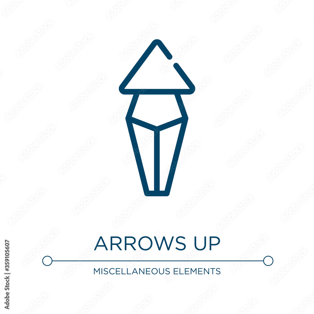 Poster arrows up icon. linear vector illustration from marketing collection. outline arrows up icon vector.