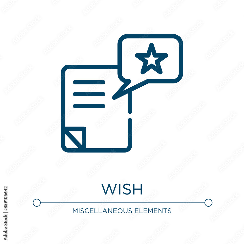 Poster wish icon. linear vector illustration from product management collection. outline wish icon vector. 