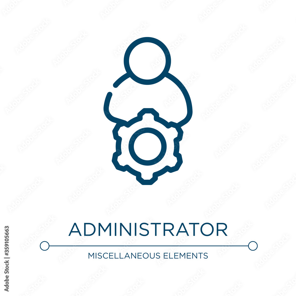 Poster administrator icon. linear vector illustration from project management collection. outline administr