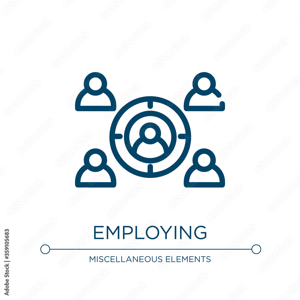 Poster employing icon. linear vector illustration from business collection. outline employing icon vector. 