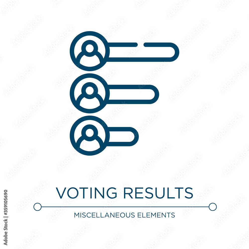 Poster voting results icon. linear vector illustration from voting collection. outline voting results icon 