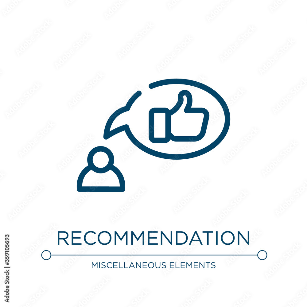 Poster recommendation icon. linear vector illustration from marketing management collection. outline recomm