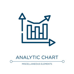 Analytic chart icon. Linear vector illustration from project management collection. Outline analytic chart icon vector. Thin line symbol for use on web and mobile apps, logo, print media.