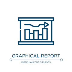 Graphical report icon. Linear vector illustration from project management collection. Outline graphical report icon vector. Thin line symbol for use on web and mobile apps, logo, print media.