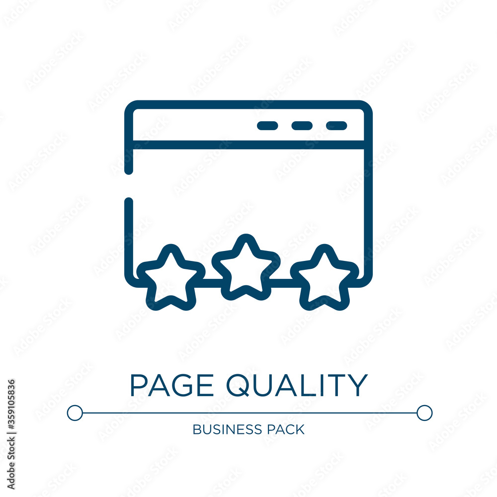 Aufkleber page quality icon. linear vector illustration from marketing and seo collection. outline page qualit