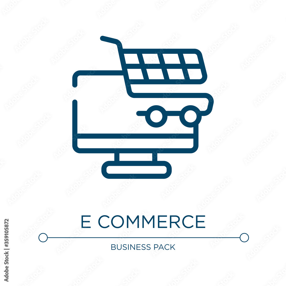 Poster e commerce icon. linear vector illustration from marketing and seo collection. outline e commerce ic