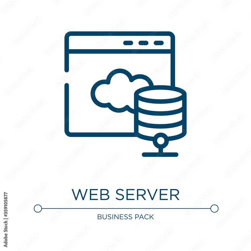 Poster web server icon. linear vector illustration from marketing and seo collection. outline web server ic