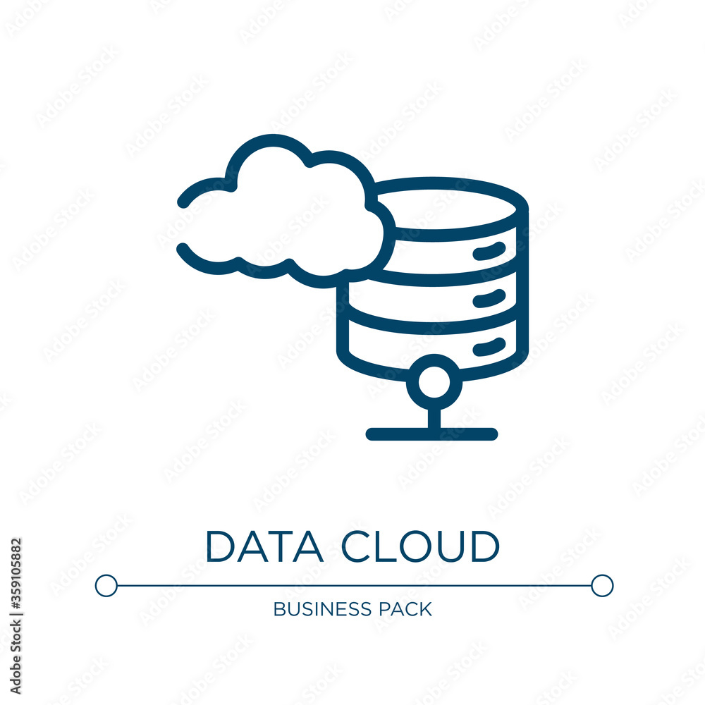 Poster data cloud icon. linear vector illustration from marketing and seo collection. outline data cloud ic