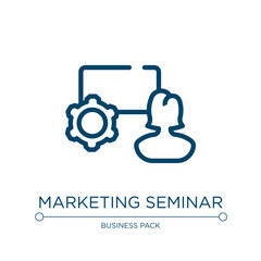 Marketing seminar icon. Linear vector illustration from marketing and seo collection. Outline marketing seminar icon vector. Thin line symbol for use on web and mobile apps, logo, print media.