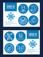 covid19 set of educational infographics icons