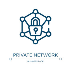 Private network icon. Linear vector illustration from marketing and seo collection. Outline private network icon vector. Thin line symbol for use on web and mobile apps, logo, print media.