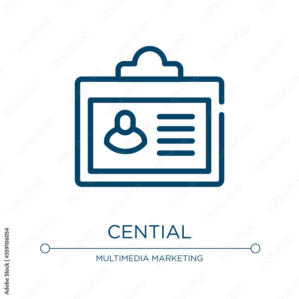 Poster credential icon. linear vector illustration from bold seo and marketing outline collection. outline 
