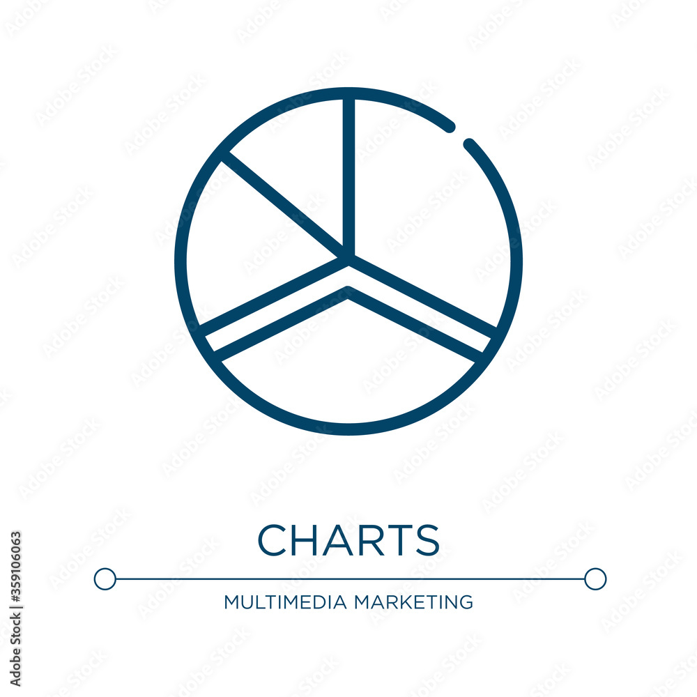Poster charts icon. linear vector illustration from digital marketing collection. outline charts icon vecto