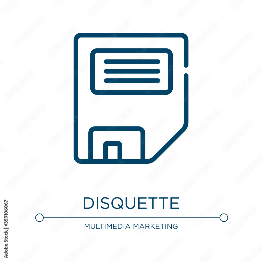 Poster disquette icon. linear vector illustration from web collection. outline disquette icon vector. thin 