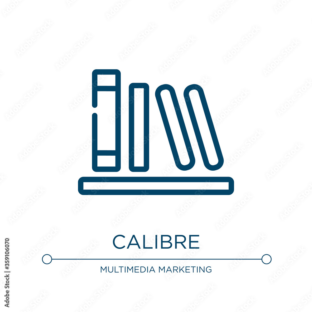Aufkleber calibre icon. linear vector illustration from web collection. outline calibre icon vector. thin line