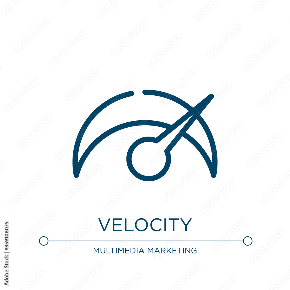Poster velocity icon. linear vector illustration from productivity collection. outline velocity icon vector