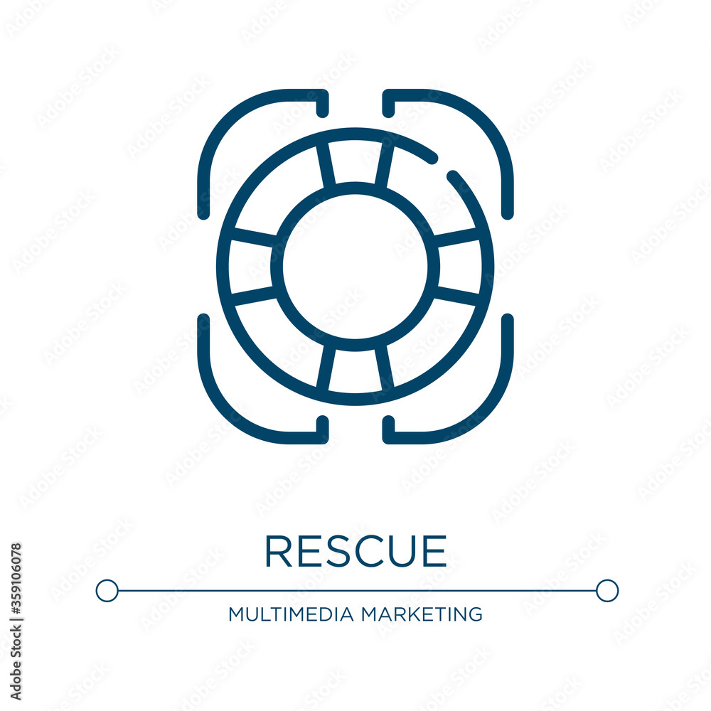 Poster rescue icon. linear vector illustration from customer service collection. outline rescue icon vector