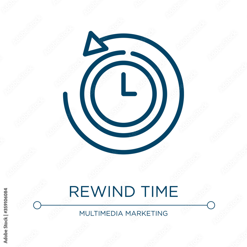 Aufkleber rewind time icon. linear vector illustration from commerce and marketing collection. outline rewind 